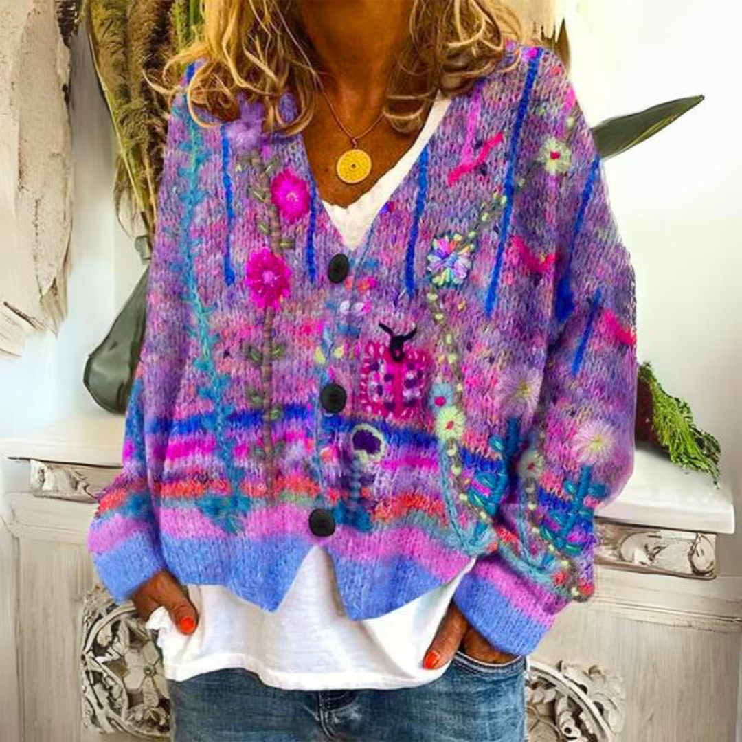 Floral Embroidered Autumn Cardigan