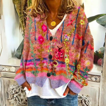 Floral Embroidered Autumn Cardigan