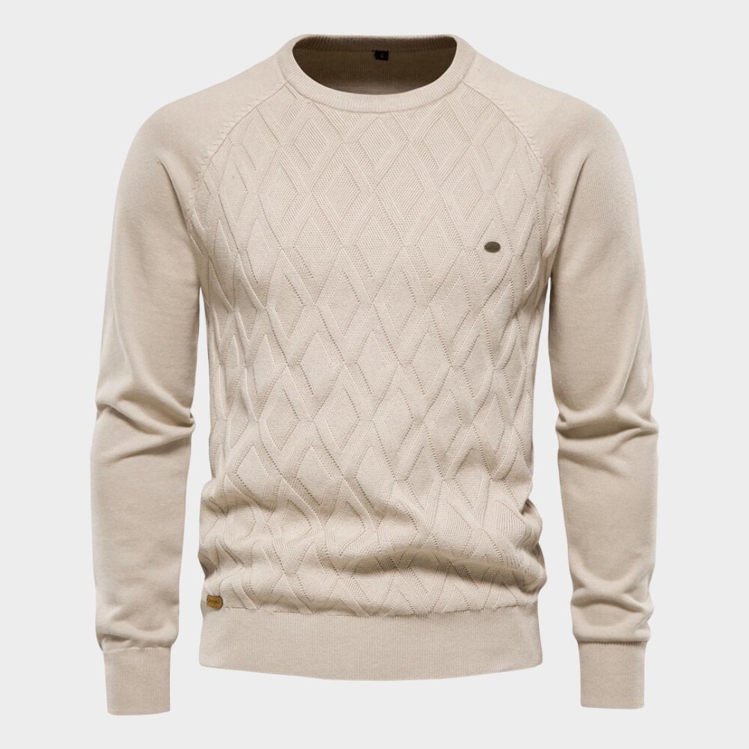 Textured Knit Round Neck Jumper