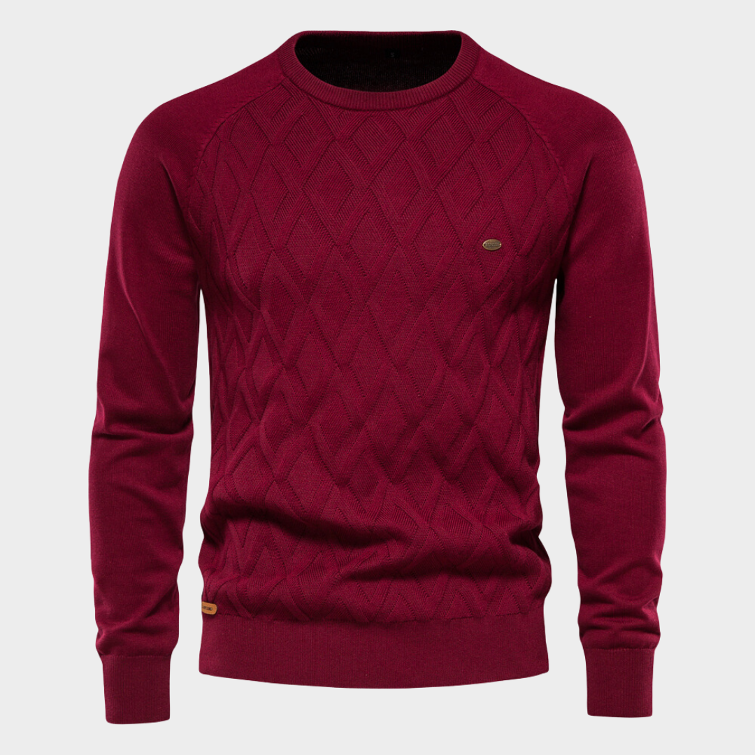 Textured Knit Round Neck Jumper