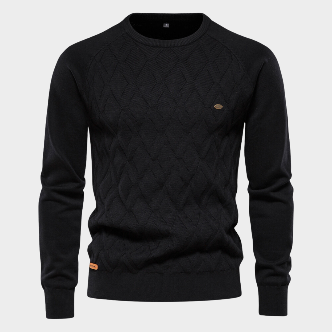 Textured Knit Round Neck Jumper