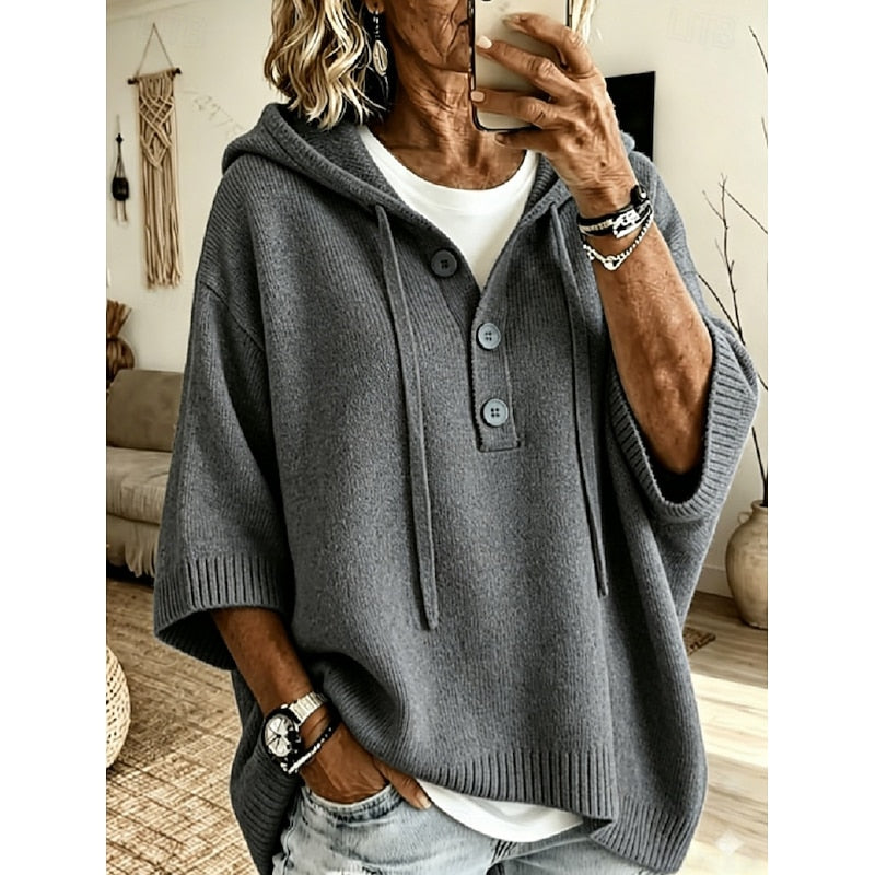 Oversized Knit Winter Jumper, Sky Blue