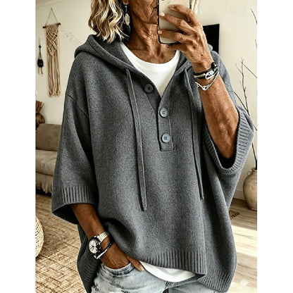 Oversized Knit Winter Jumper, Sky Blue