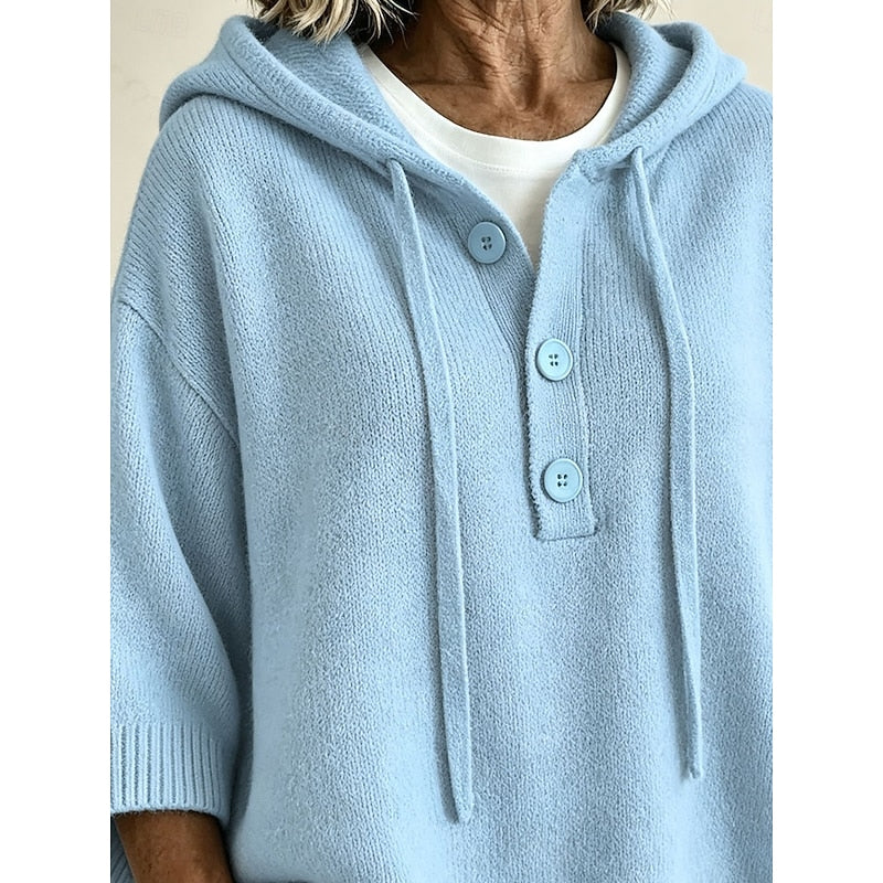 Oversized Knit Winter Jumper, Sky Blue