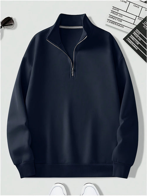 Relaxed Half-Zip Winter Jumper