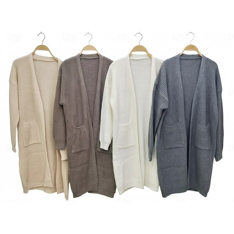 Chunky Knit Winter Cardigan, Black (3)