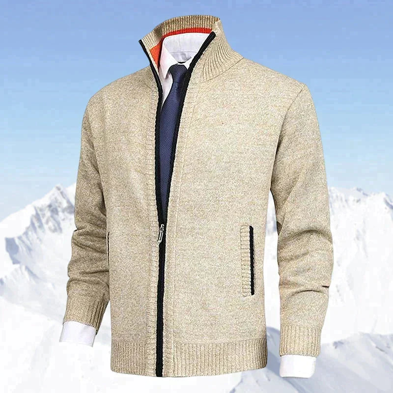 Fitted Winter Zip-Up Cardigan