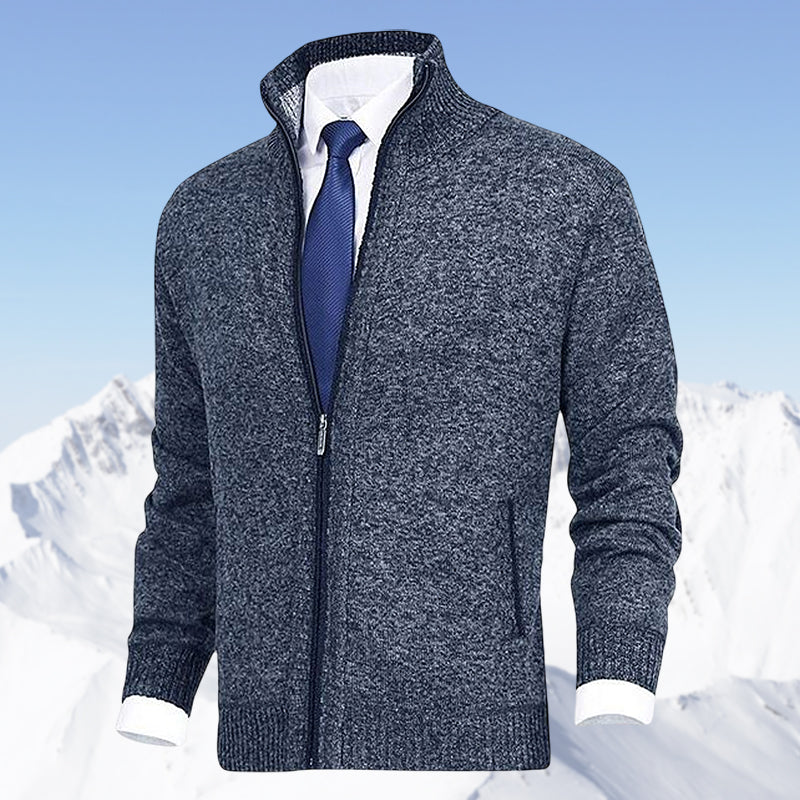 Fitted Winter Zip-Up Cardigan