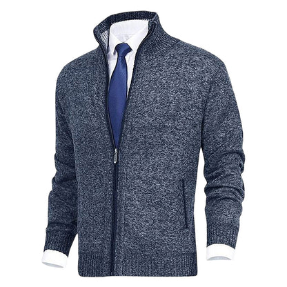 Fitted Winter Zip-Up Cardigan