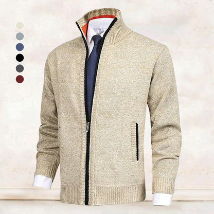 Fitted Winter Zip-Up Cardigan