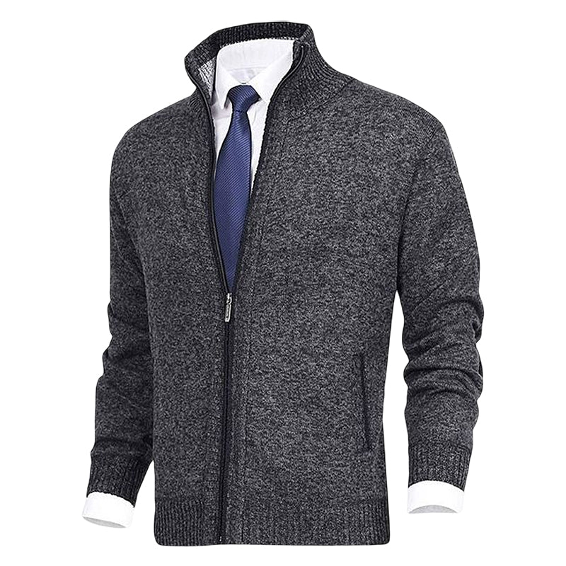 Fitted Winter Zip-Up Cardigan