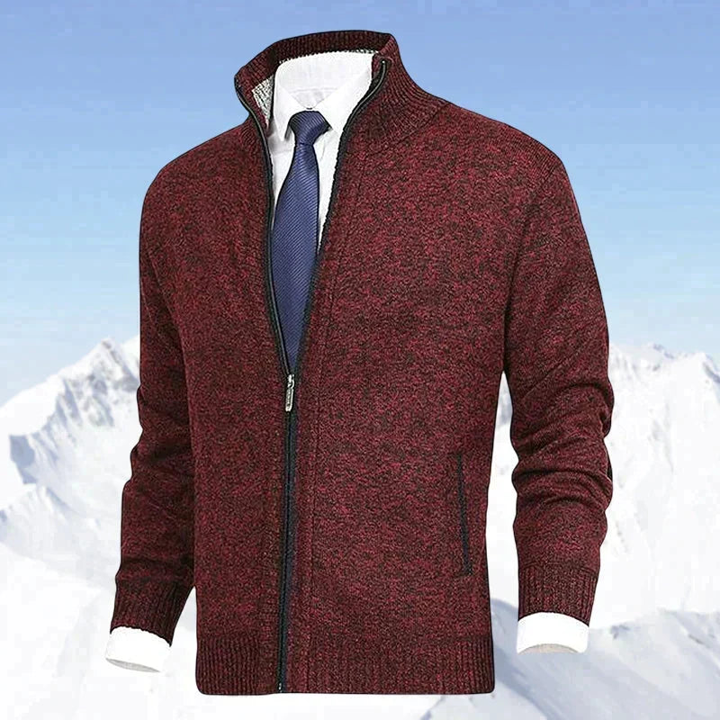 Fitted Winter Zip-Up Cardigan