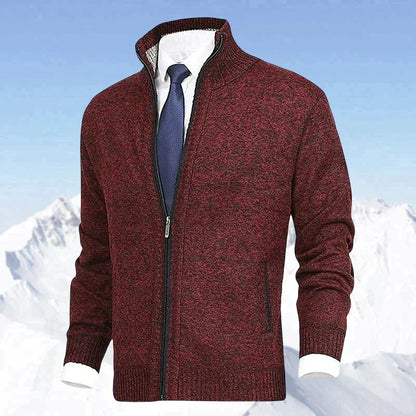 Fitted Winter Zip-Up Cardigan