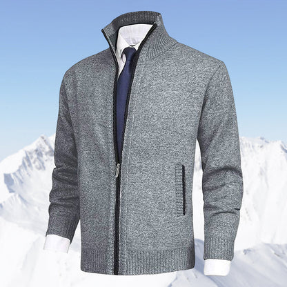 Fitted Winter Zip-Up Cardigan
