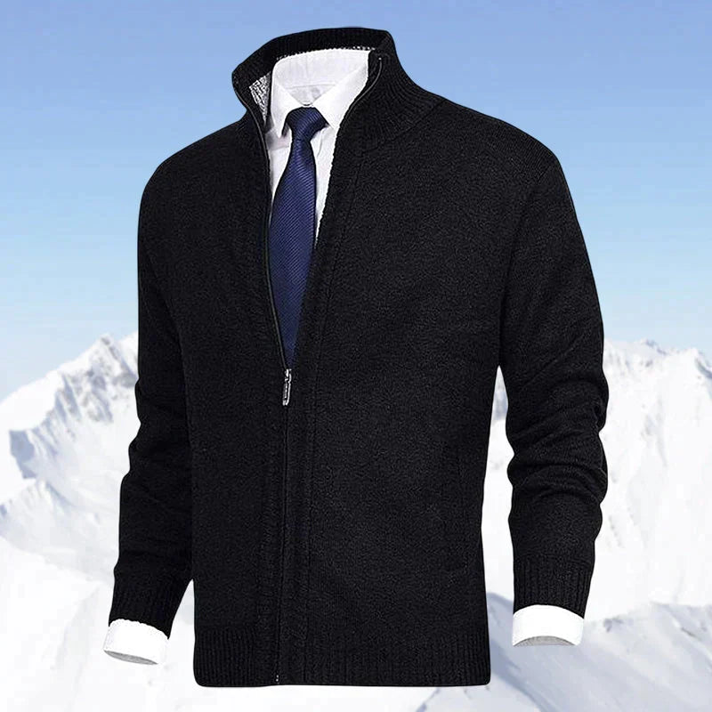 Fitted Winter Zip-Up Cardigan