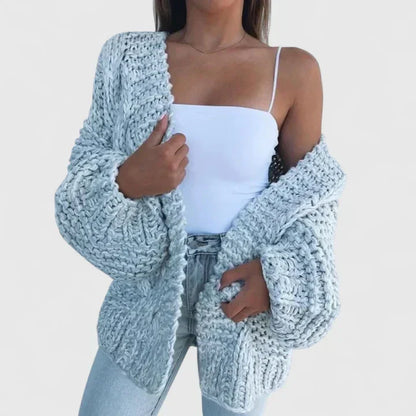 Chunky Knit Winter Cardigan, Black (2)