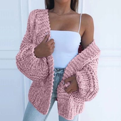 Chunky Knit Winter Cardigan, Black (2)