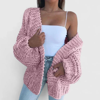 Chunky Knit Winter Cardigan, Black (2)