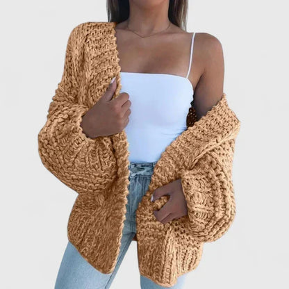 Chunky Knit Winter Cardigan, Black (2)