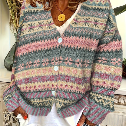 Multicoloured Jacquard Cardigan