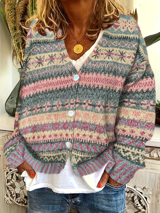 Multicoloured Jacquard Cardigan