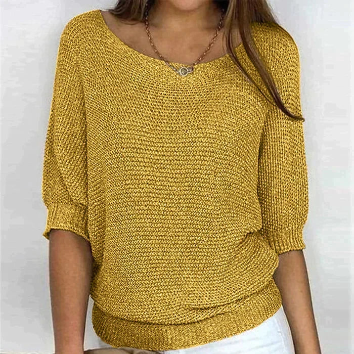 Fine Knit 3/4 Sleeve Jumper