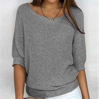 Fine Knit 3/4 Sleeve Jumper