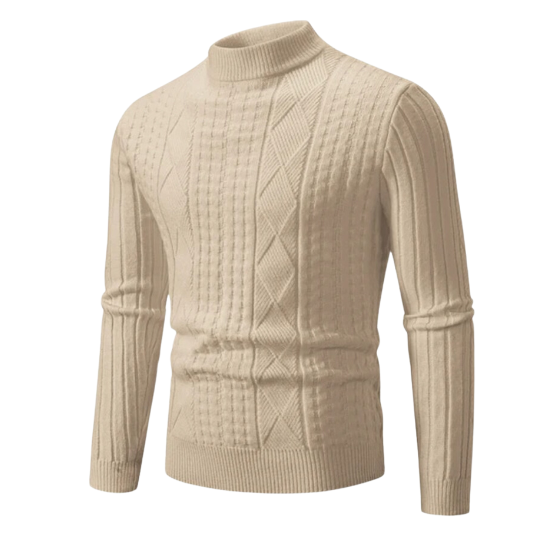 Twisted Knit Winter Jumper, White