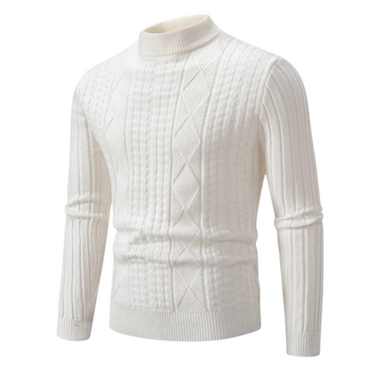 Twisted Knit Winter Jumper, White