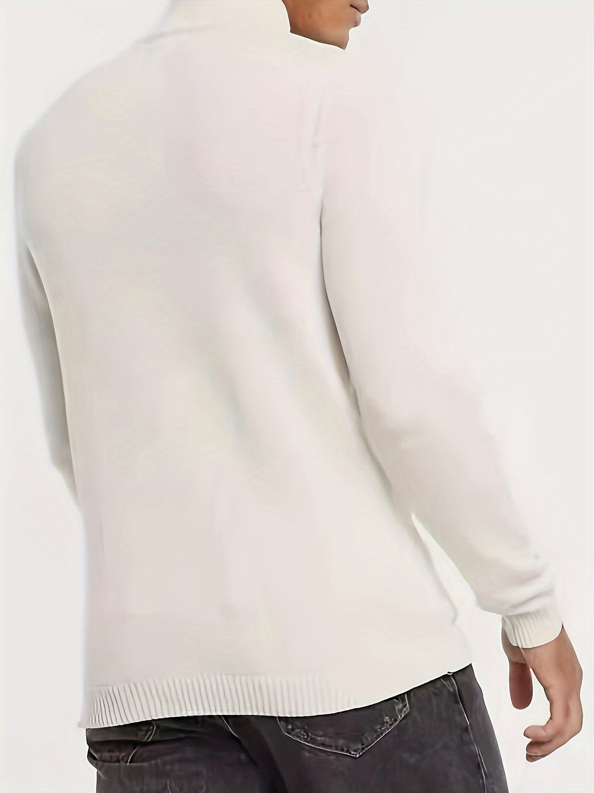 Fitted Zip Neck Jumper, Black (2)