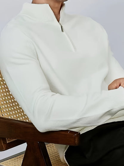 Fitted Zip Neck Jumper, Black (2)