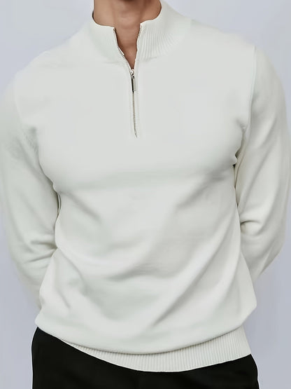 Fitted Zip Neck Jumper, Black (2)