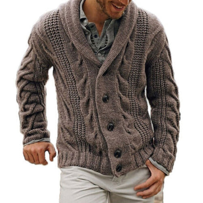 Chunky Knit Winter Cardigan, Navy Blue (2)