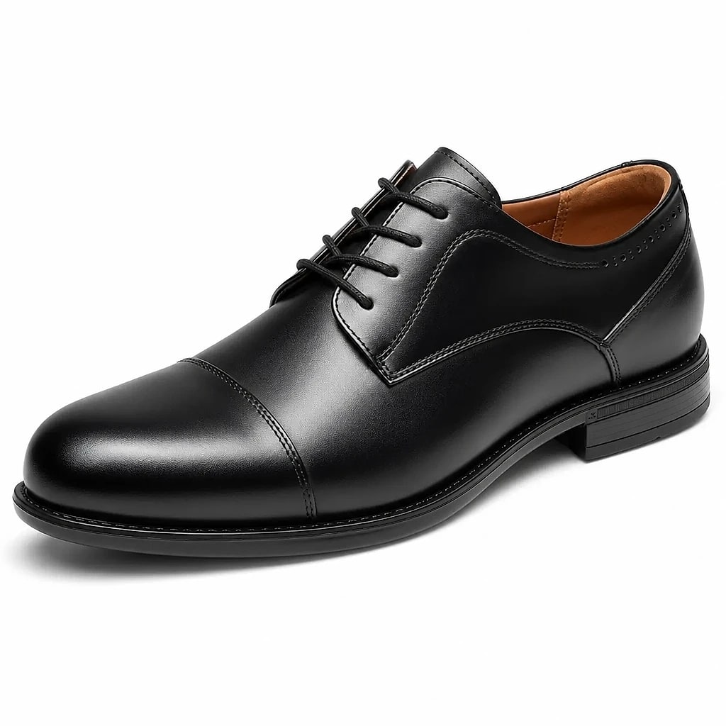 Men's Leather Cap-Toe Oxford Shoes