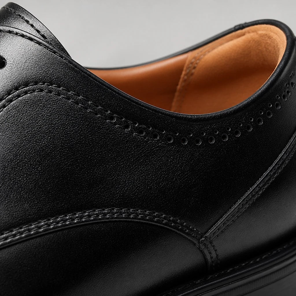 Men's Leather Cap-Toe Oxford Shoes