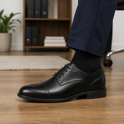 Men's Leather Cap-Toe Oxford Shoes