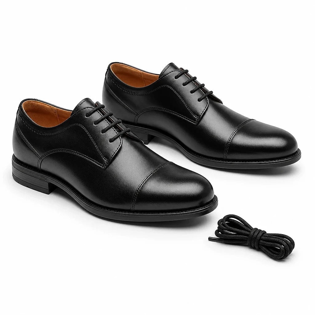 Men's Leather Cap-Toe Oxford Shoes