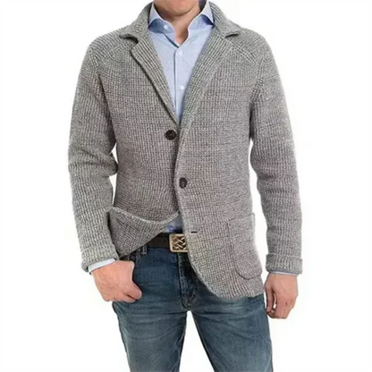 Knitted Blazer-Style Cardigan
