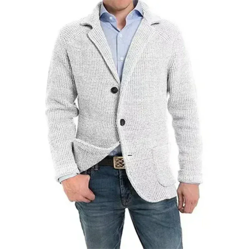 Knitted Blazer-Style Cardigan