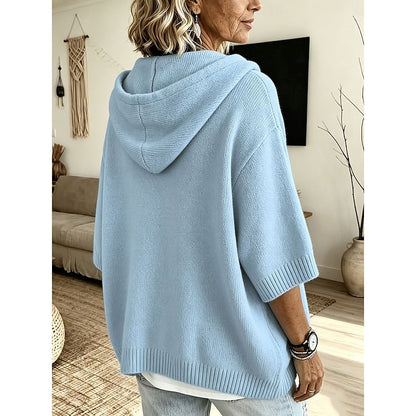 Oversized Knit Winter Jumper, Sky Blue