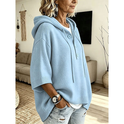 Oversized Knit Winter Jumper, Sky Blue