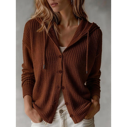 Textured Knit Autumn Cardigan, Brown