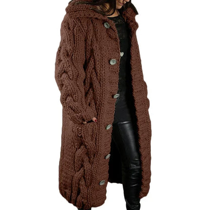 Long Cable Knit Cardigan