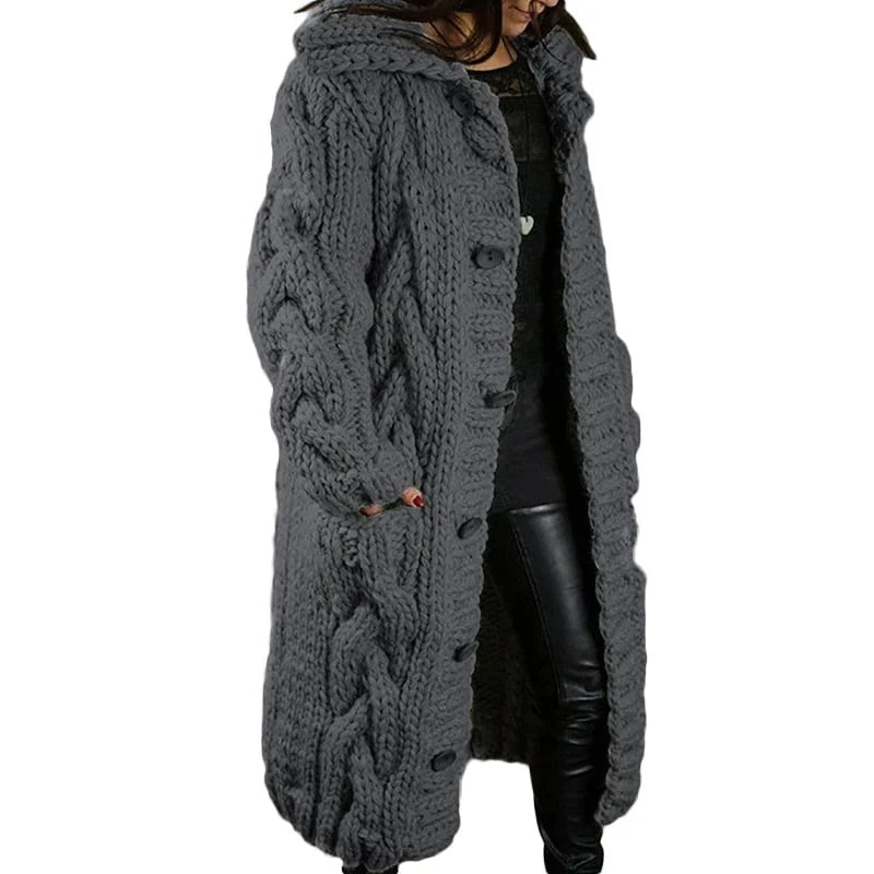 Long Cable Knit Cardigan