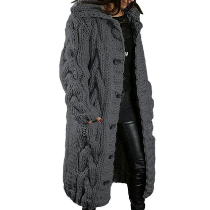 Long Cable Knit Cardigan