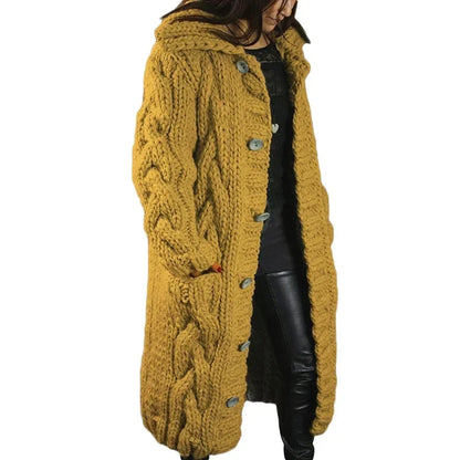 Long Cable Knit Cardigan