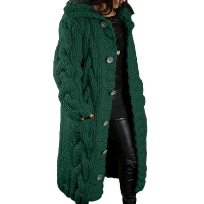 Long Cable Knit Cardigan