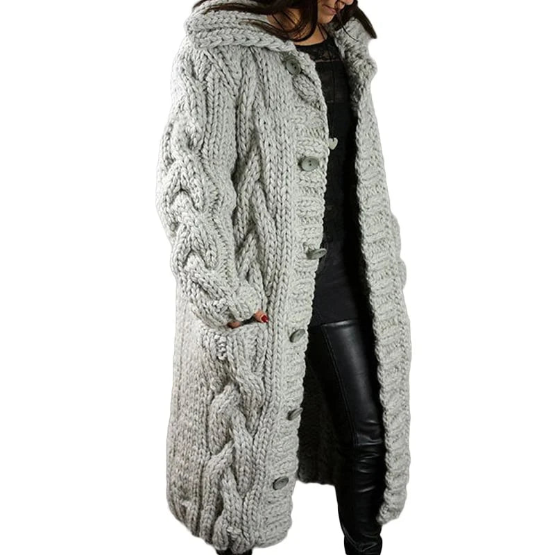Long Cable Knit Cardigan