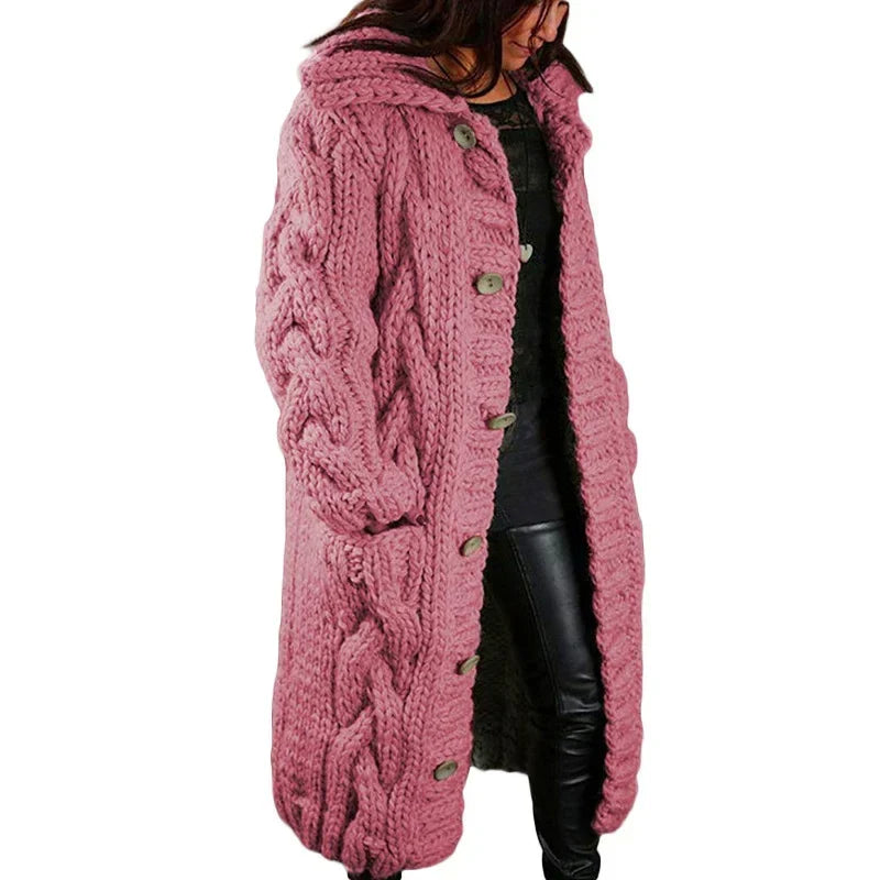 Long Cable Knit Cardigan