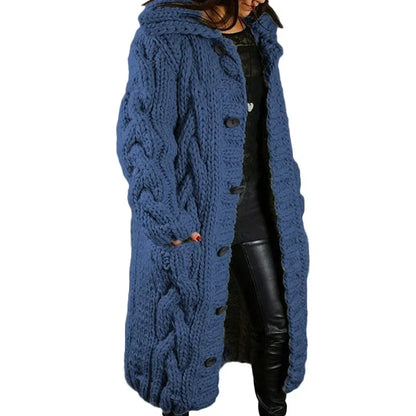 Long Cable Knit Cardigan